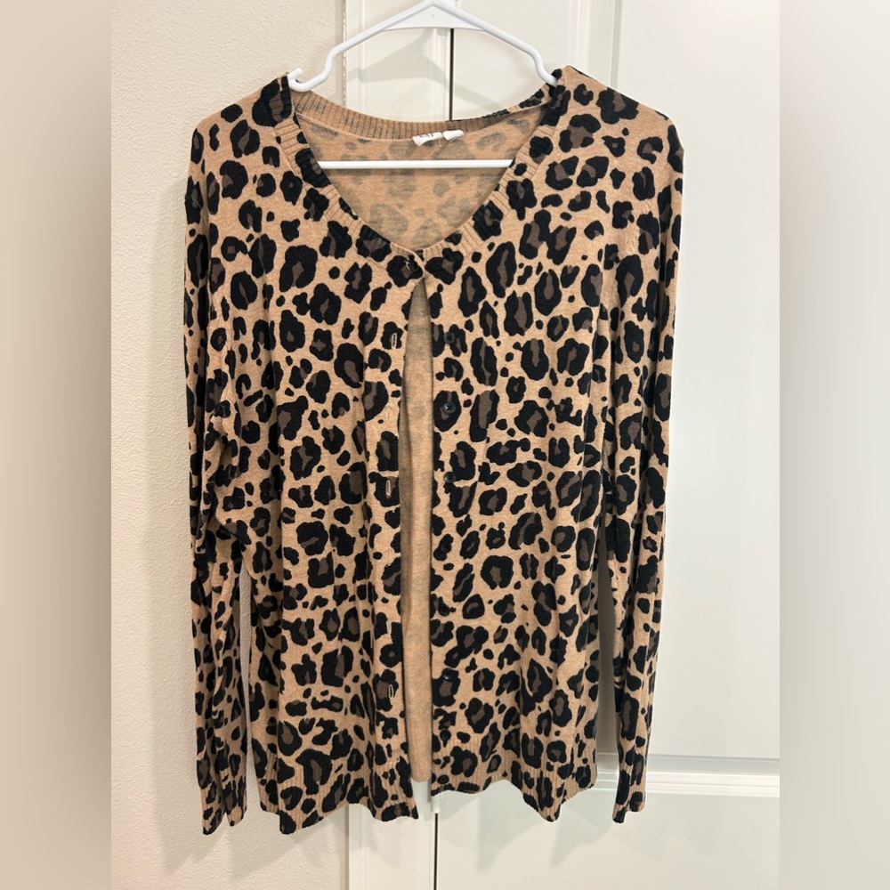 GAP leopard cardigan. Large